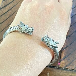 Dragon head silver bracelet.